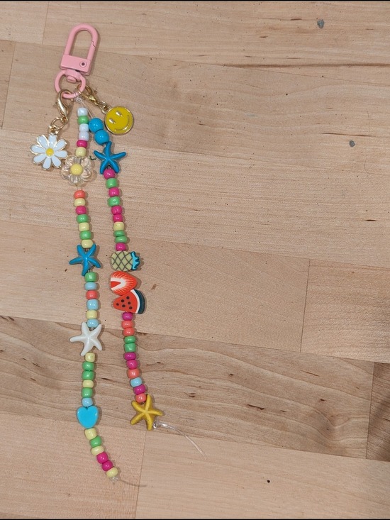 Handmade Accessories - Colorful Beaded Keychain Bag Charm